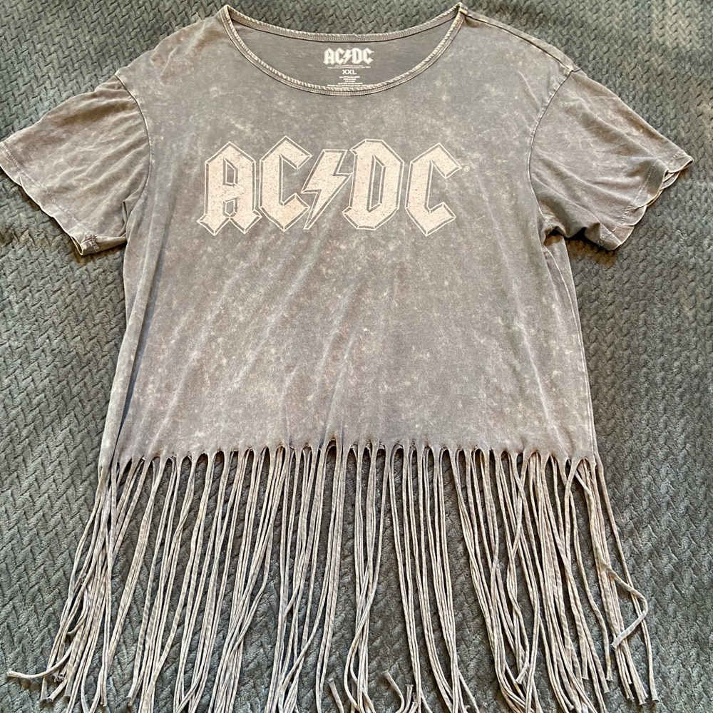 AC/DC fringe t-shirt grey size XXL